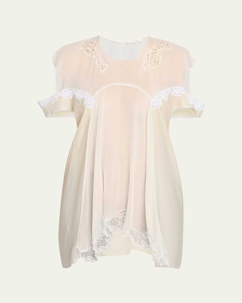Desy Lace Cold-Shoulder Top